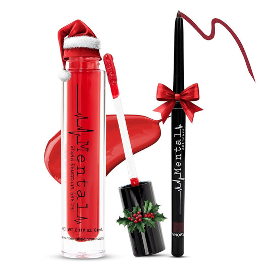 Hydrating Red Tinted Lip Gloss & Maroon Lip Liner Duo